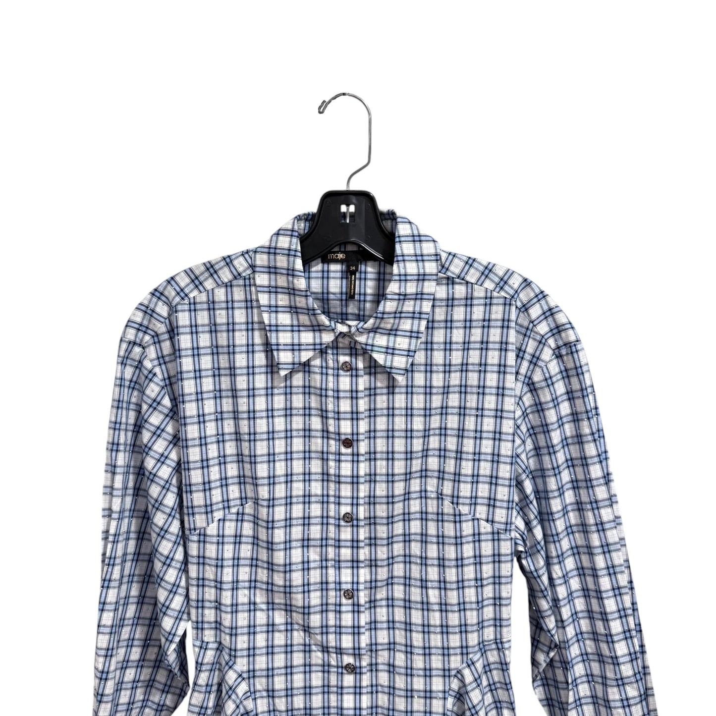 Maje Gem Plaid Shirt Dress