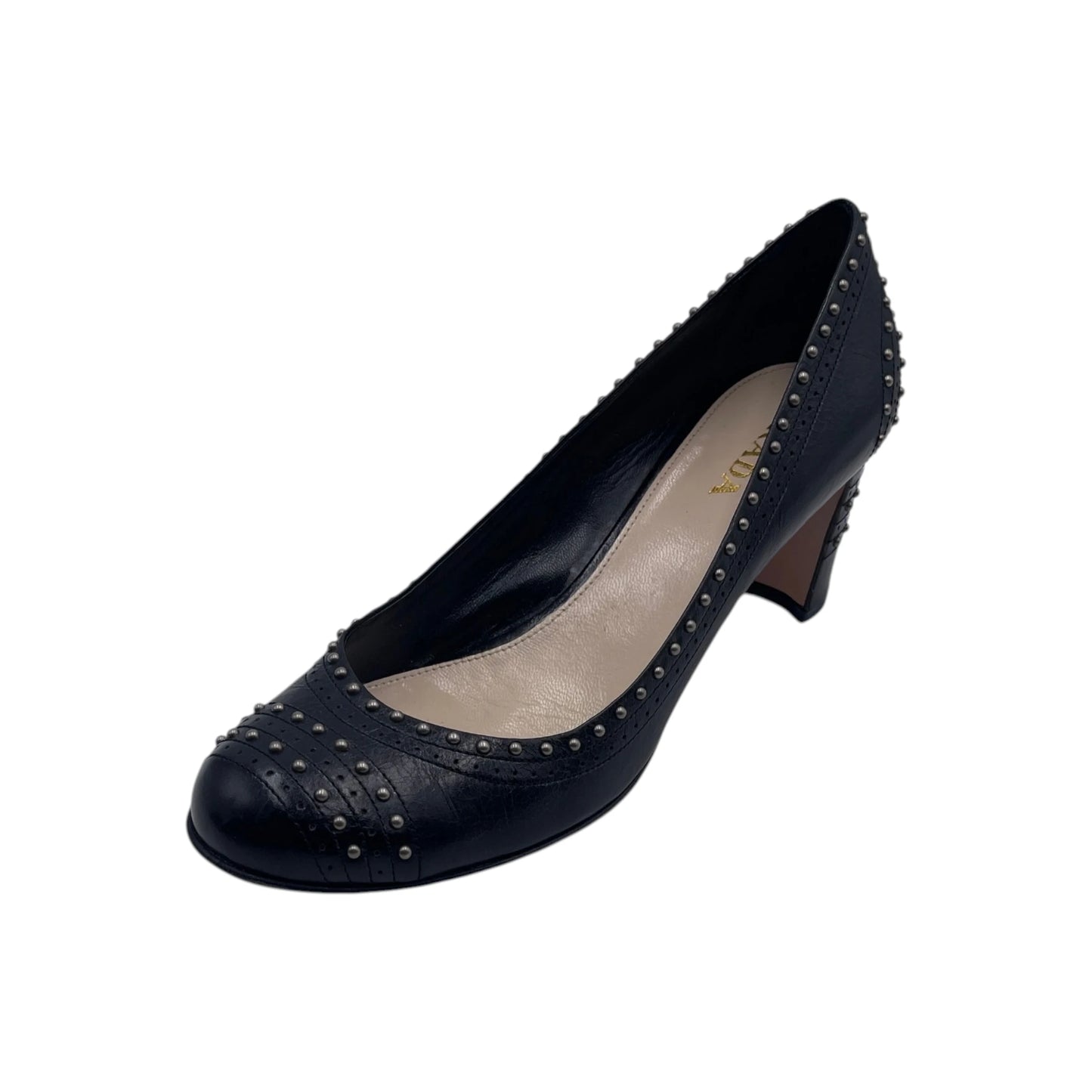 Prada Studded Block Heels