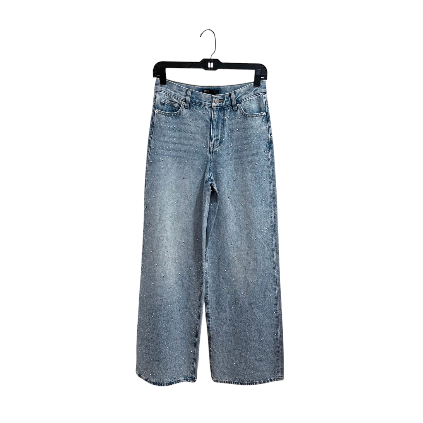Maje Wide-leg All-over Rhinestone Jeans