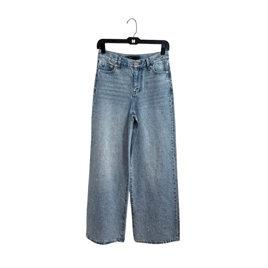Maje Wide-leg All-over Rhinestone Jeans