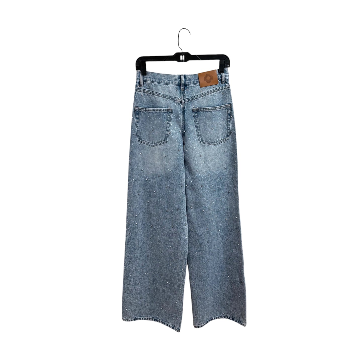 Maje Wide-leg All-over Rhinestone Jeans