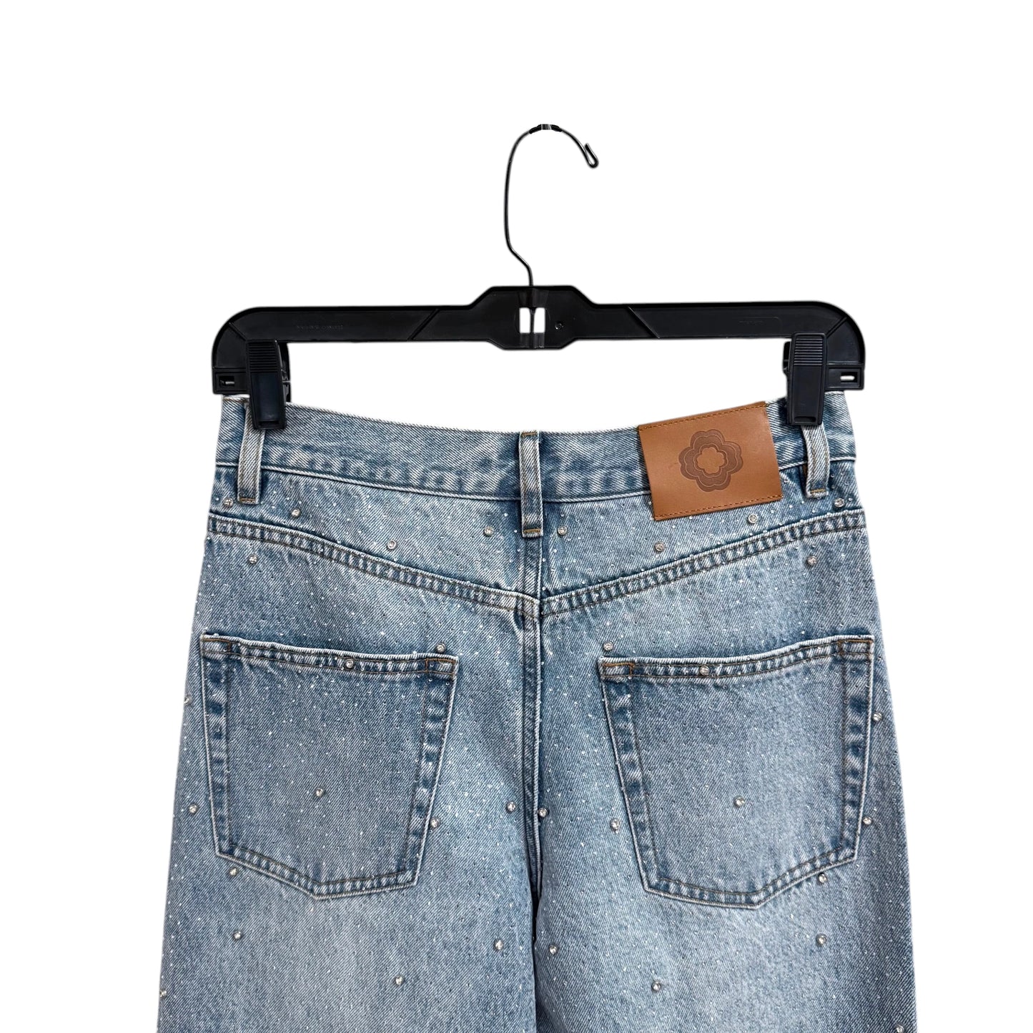 Maje Wide-leg All-over Rhinestone Jeans