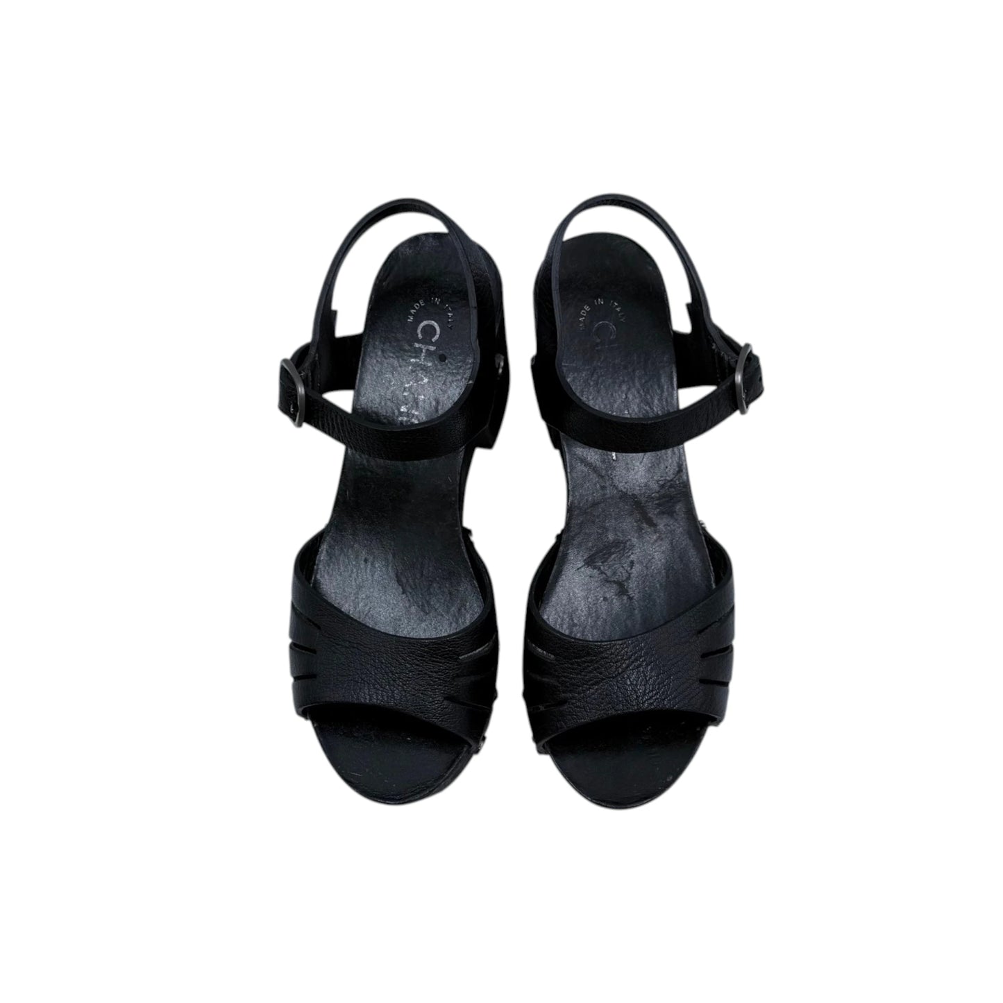 Chanel Clog Black Wood Platform Sandals