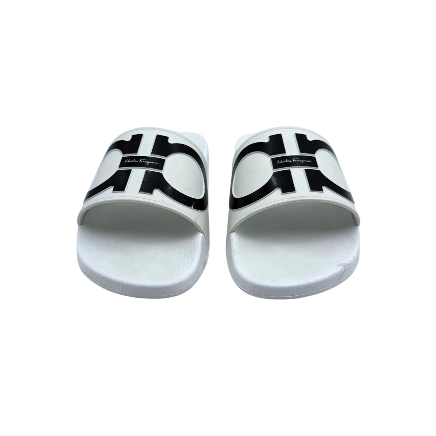 Salvatore Ferragamo White Logo Slides