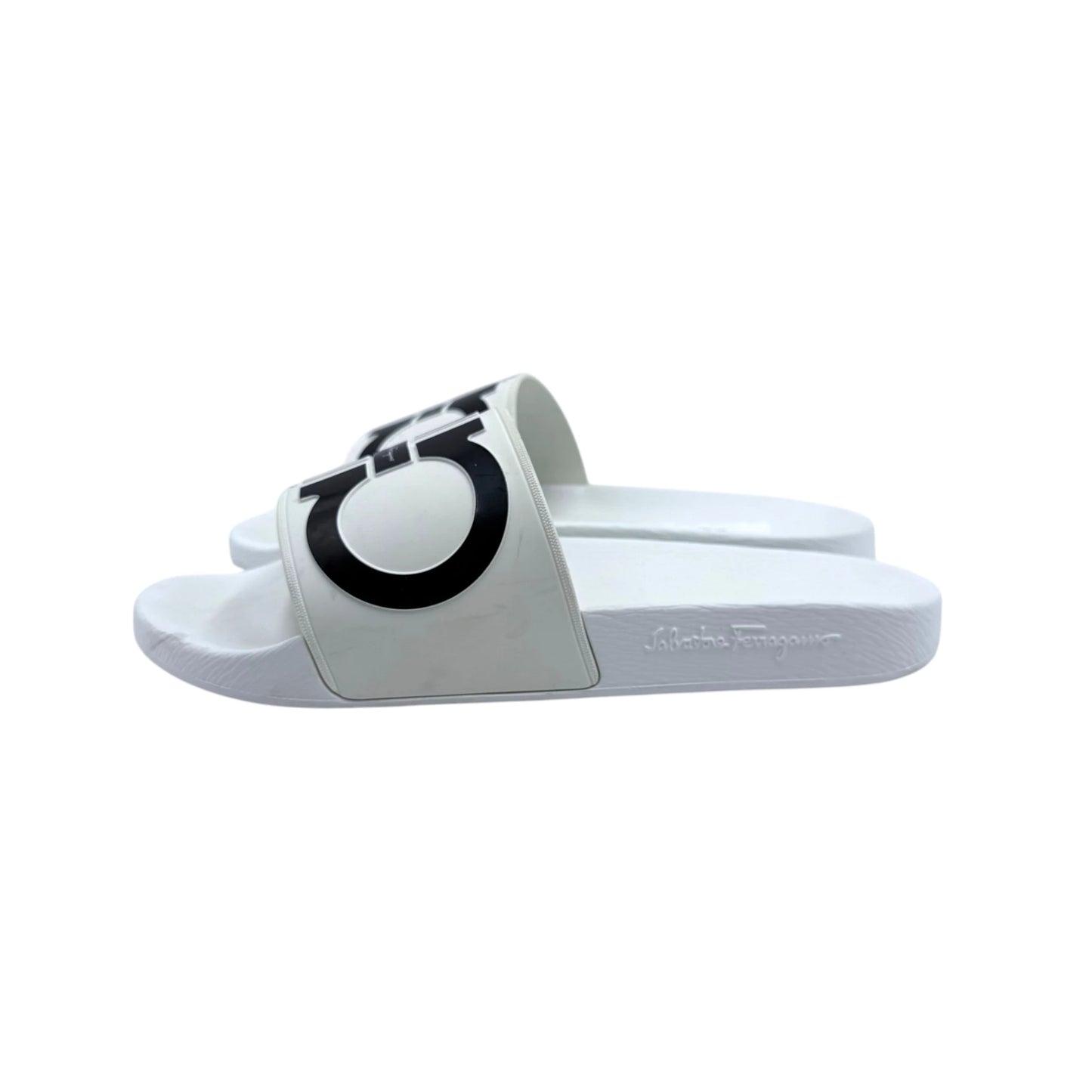 Salvatore Ferragamo White Logo Slides