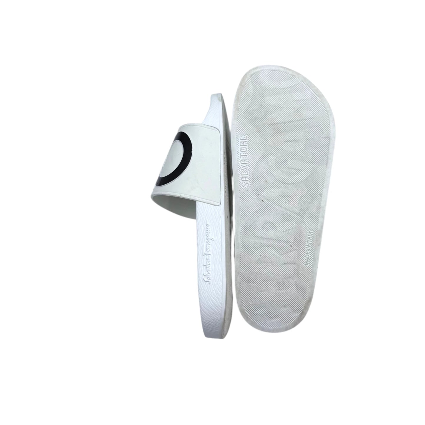 Salvatore Ferragamo White Logo Slides