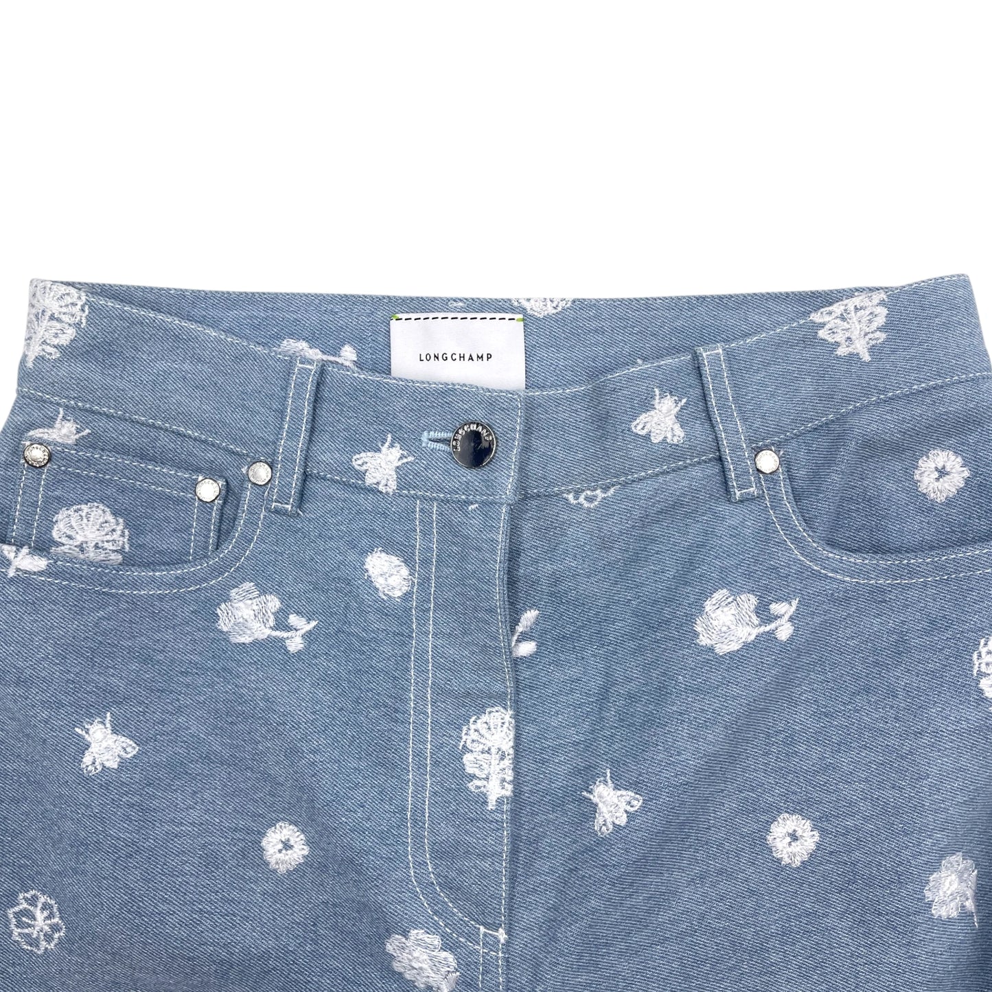 Longchamp Embroidered Denim