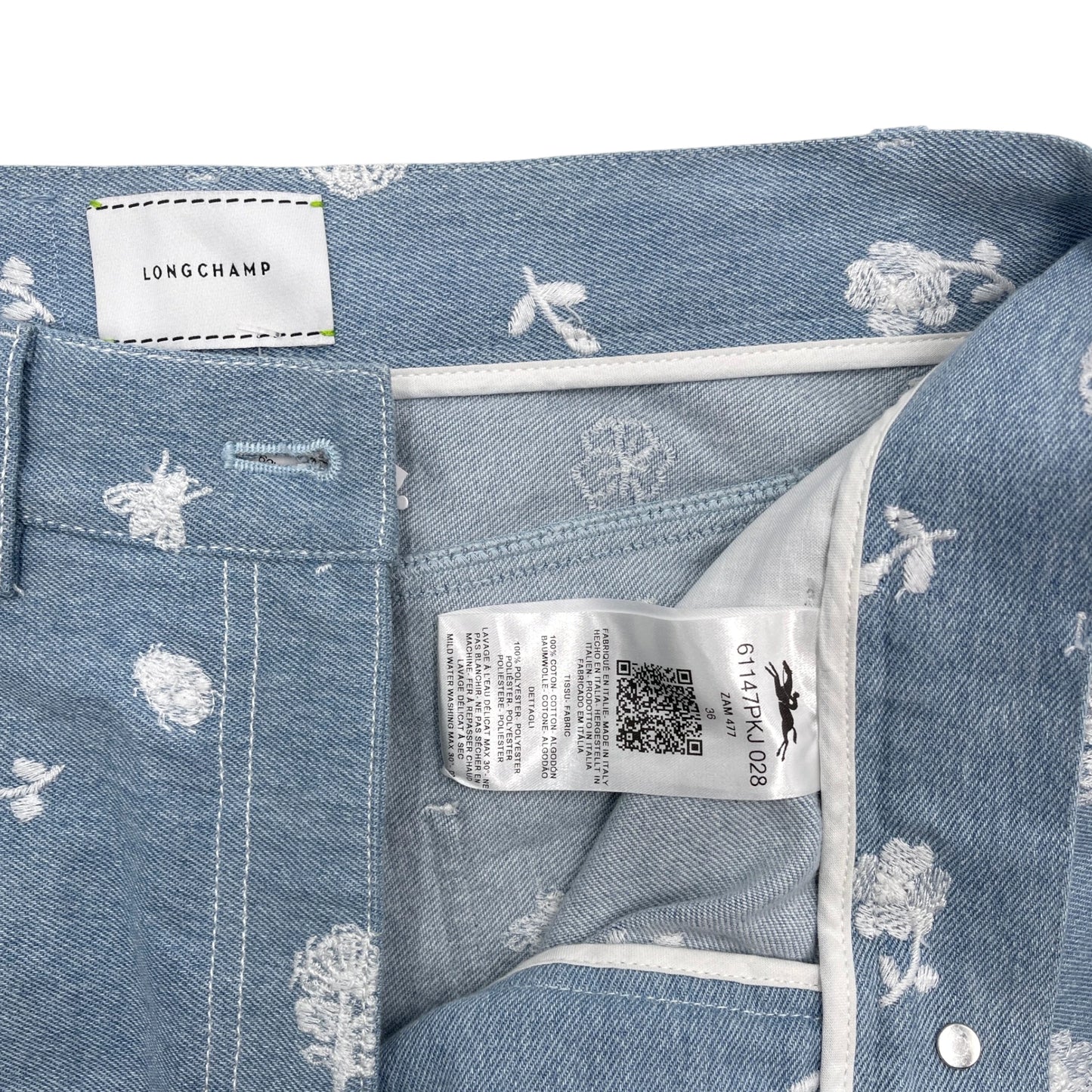Longchamp Embroidered Denim