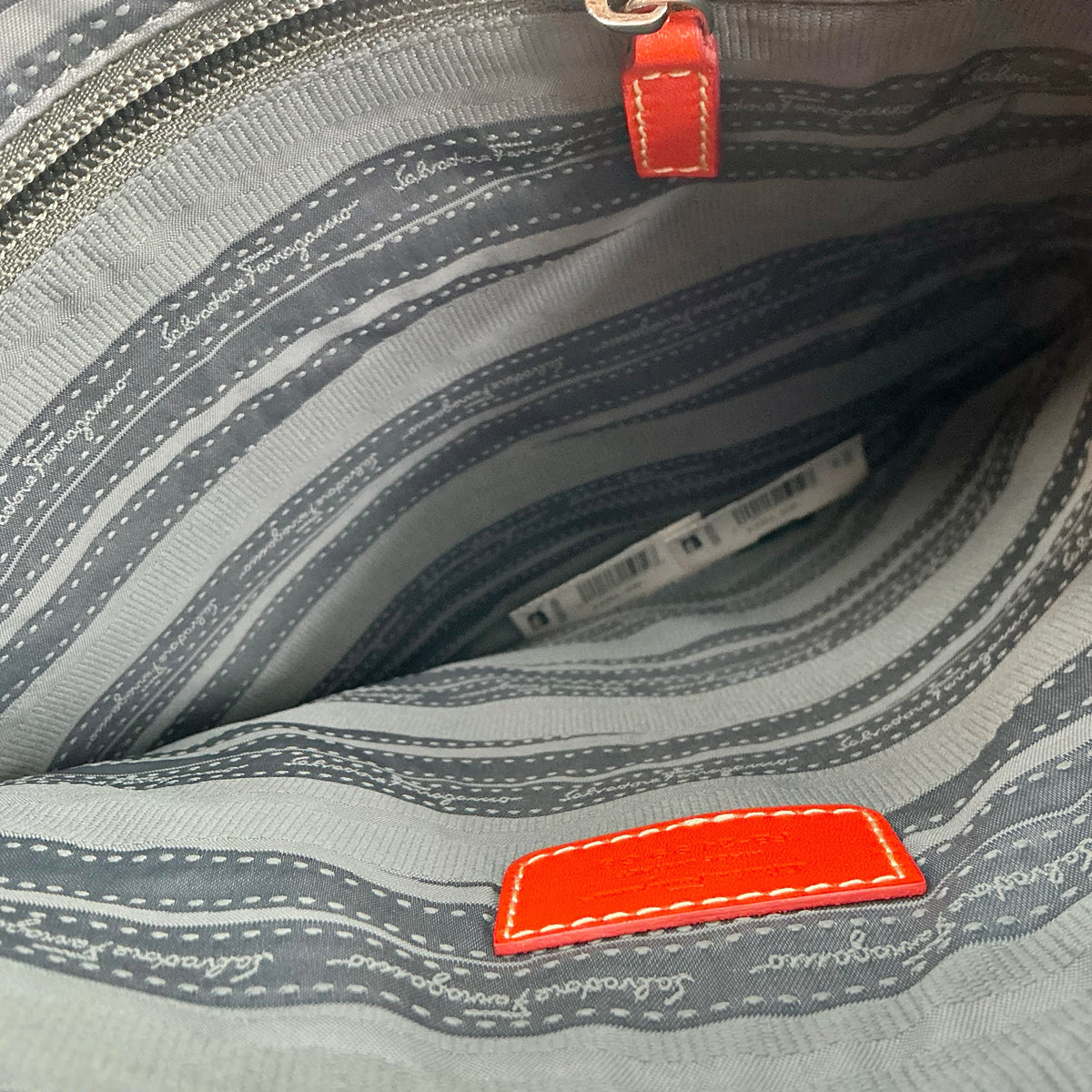 Salvatore Ferragamo Orange Textured Leather Crossbody Messenger Bag