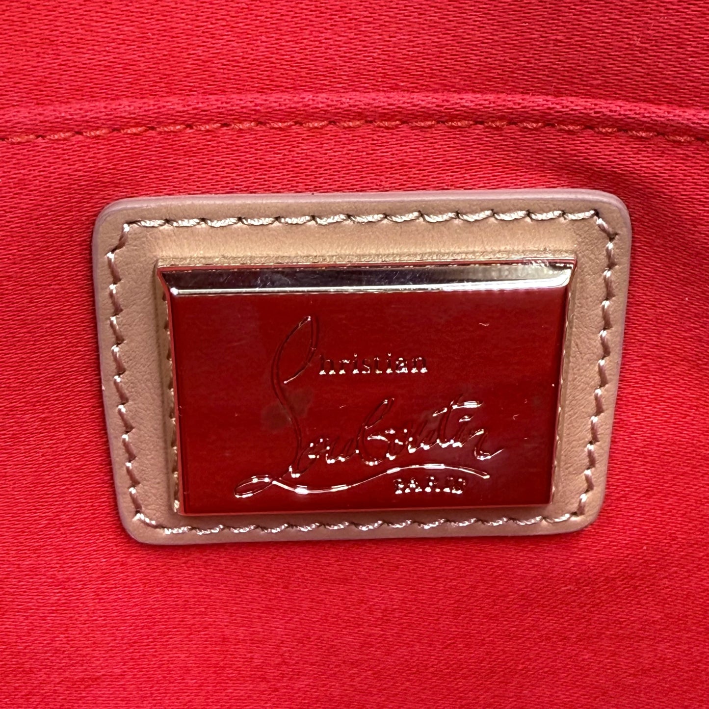 Christian Louboutin Nude Spike Clutch