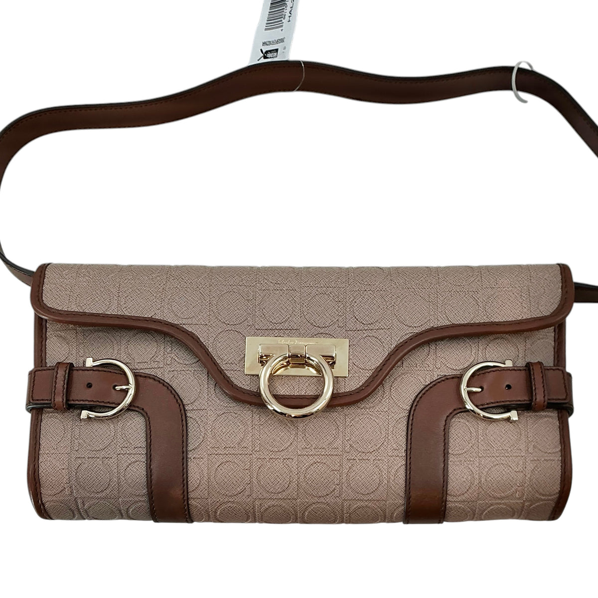 Salvatore Ferragamo Gancini Embossed Shoulder Bag