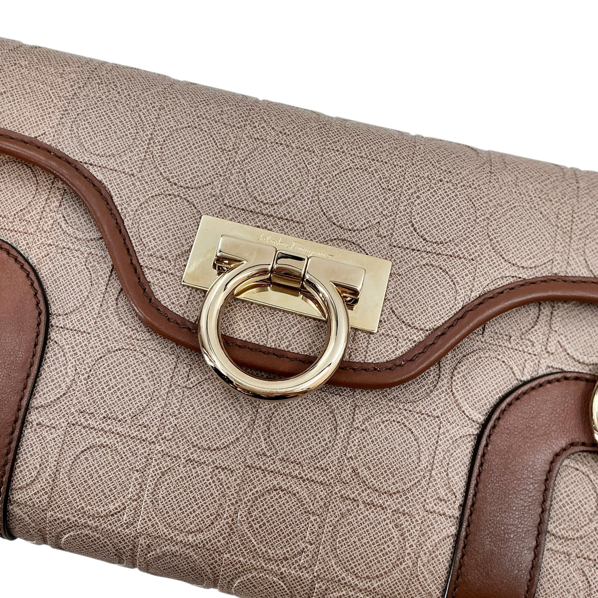 Salvatore Ferragamo Gancini Embossed Shoulder Bag