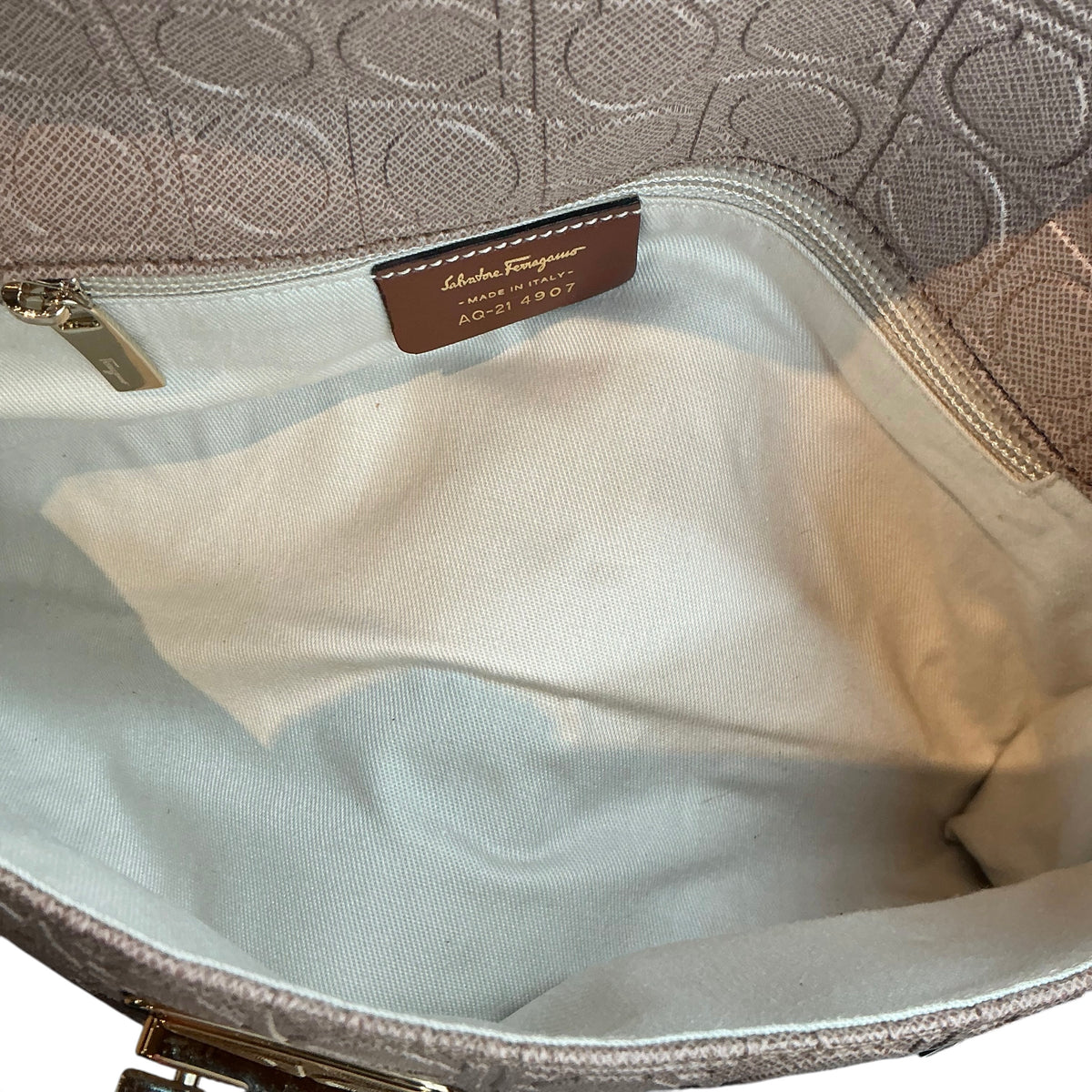 Salvatore Ferragamo Gancini Embossed Shoulder Bag