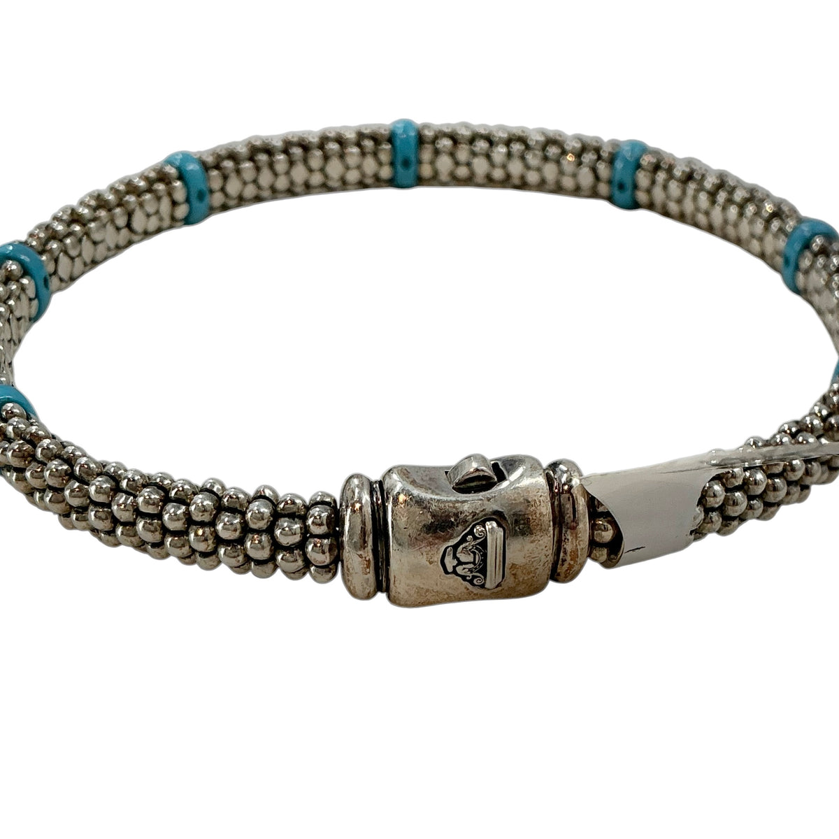 LAGOS Blue Caviar Ceramic Station Bracelet in Sterling Silver - 6mm