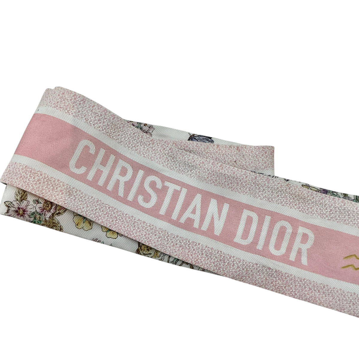 Christian Dior Pink Toile de Jouy Sauvage Silk Mitzah Scarf