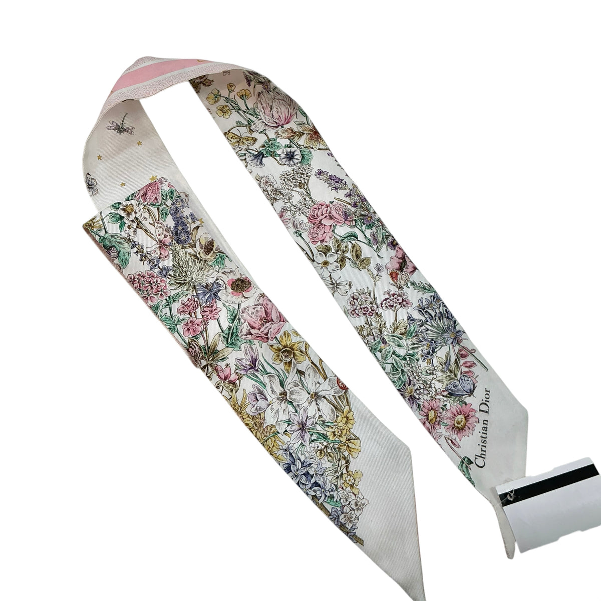 Christian Dior Pink Toile de Jouy Sauvage Silk Mitzah Scarf