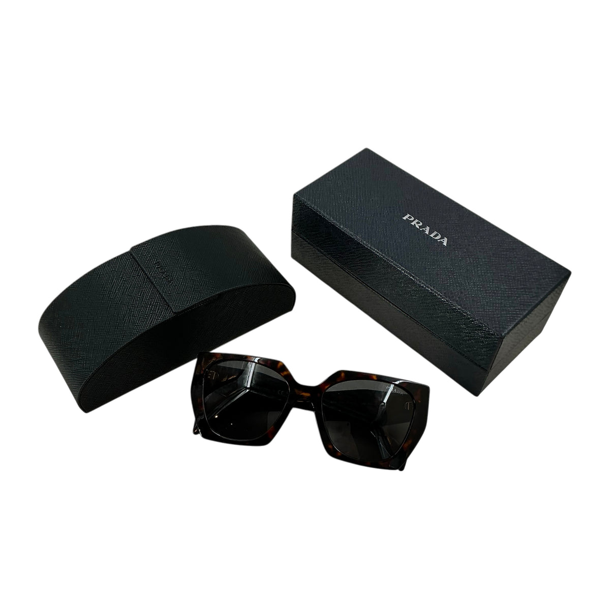 Prada PR 15WS Tortoise Geometric Square Sunglasses
