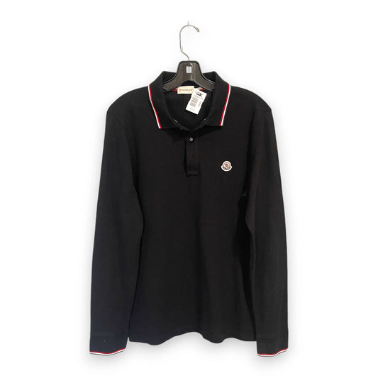 Moncler Black Long Sleeve Polo Men L