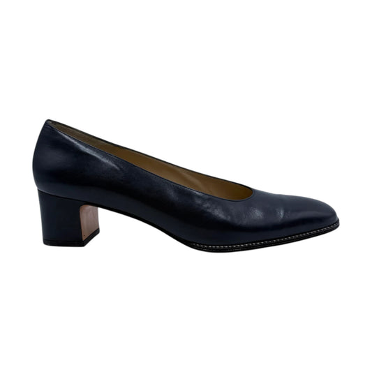 Salvatore Ferragamo Navy Low Heels