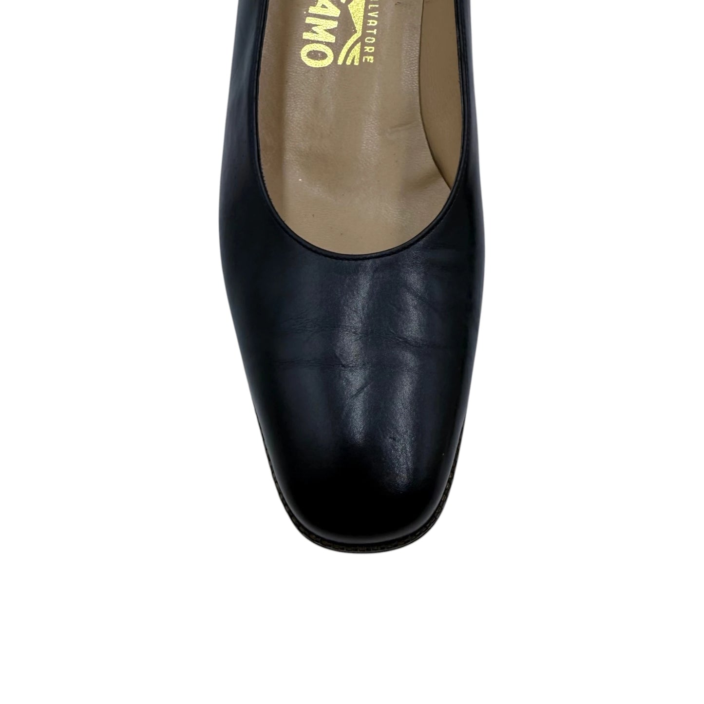 Salvatore Ferragamo Navy Low Heels