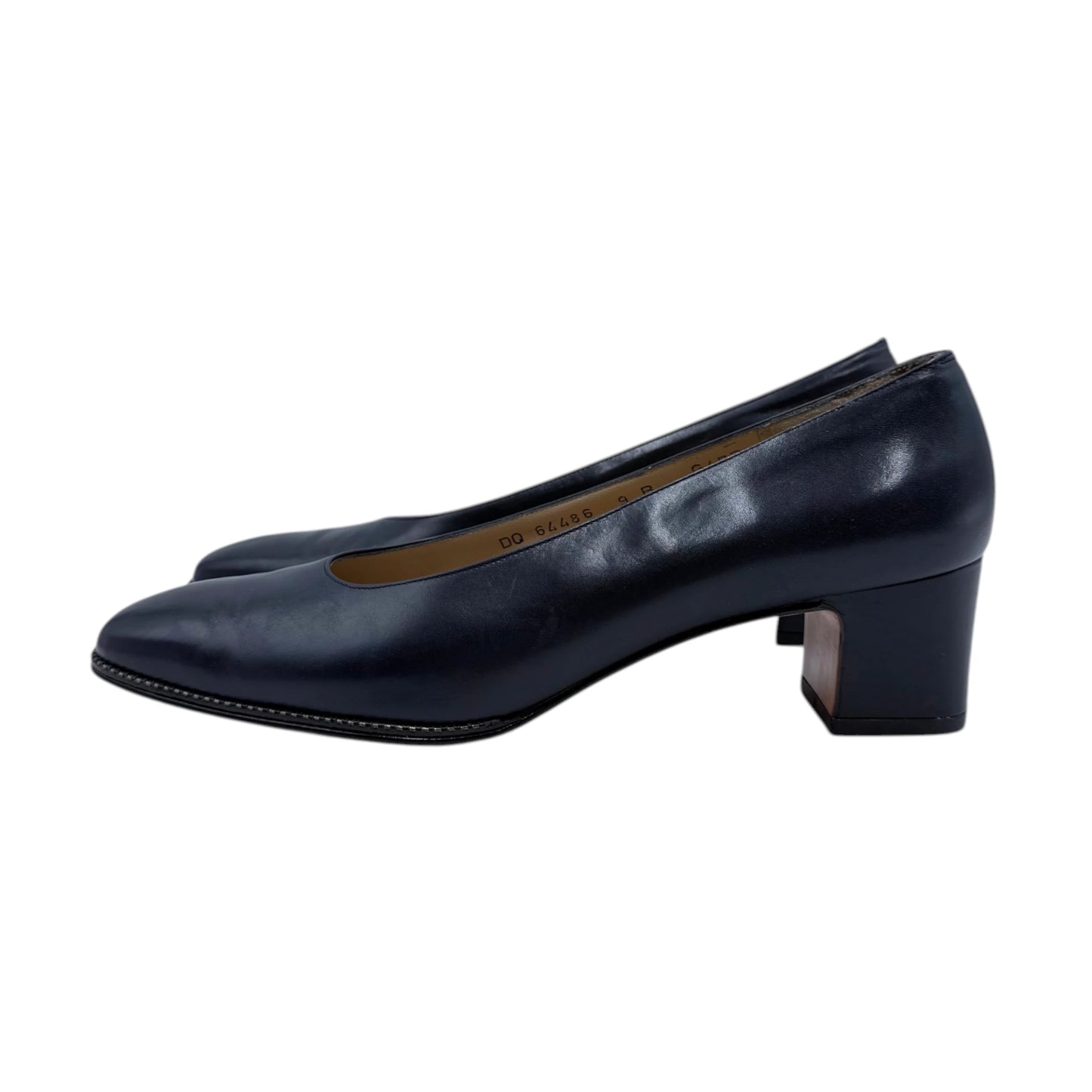 Salvatore Ferragamo Navy Low Heels