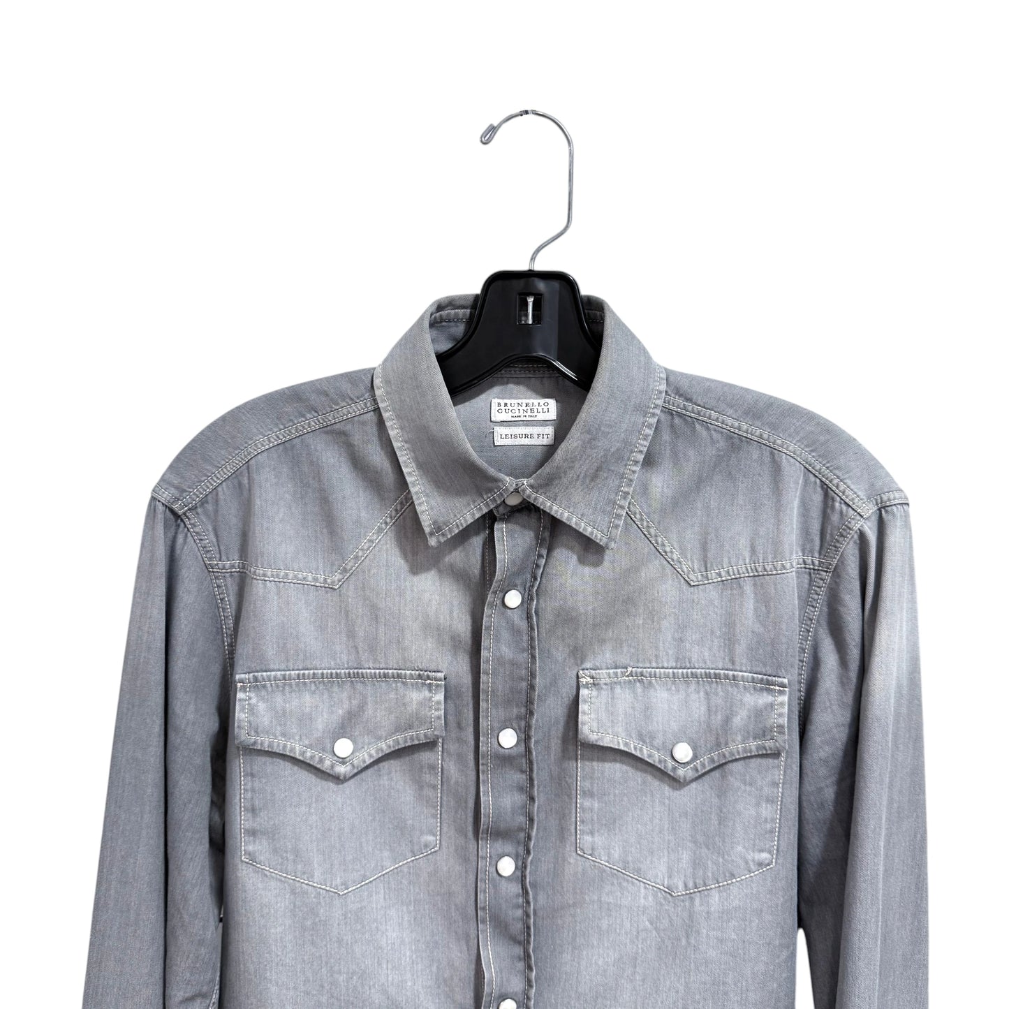 Brunello Cucinelli Grey Western Shirt