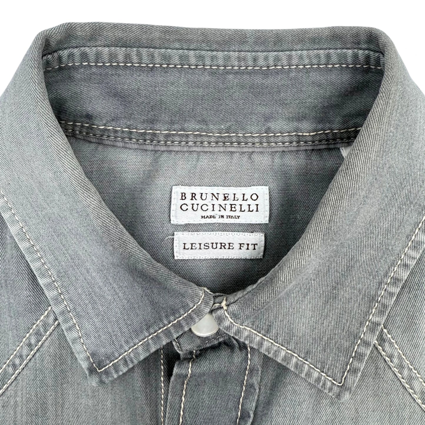 Brunello Cucinelli Grey Western Shirt