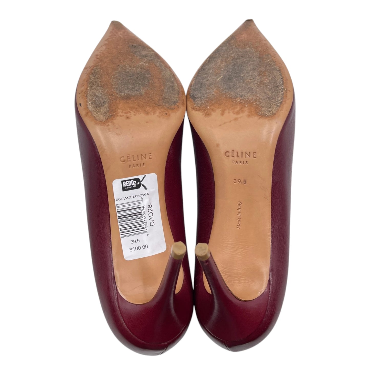 Celine Burgundy Leather Pump