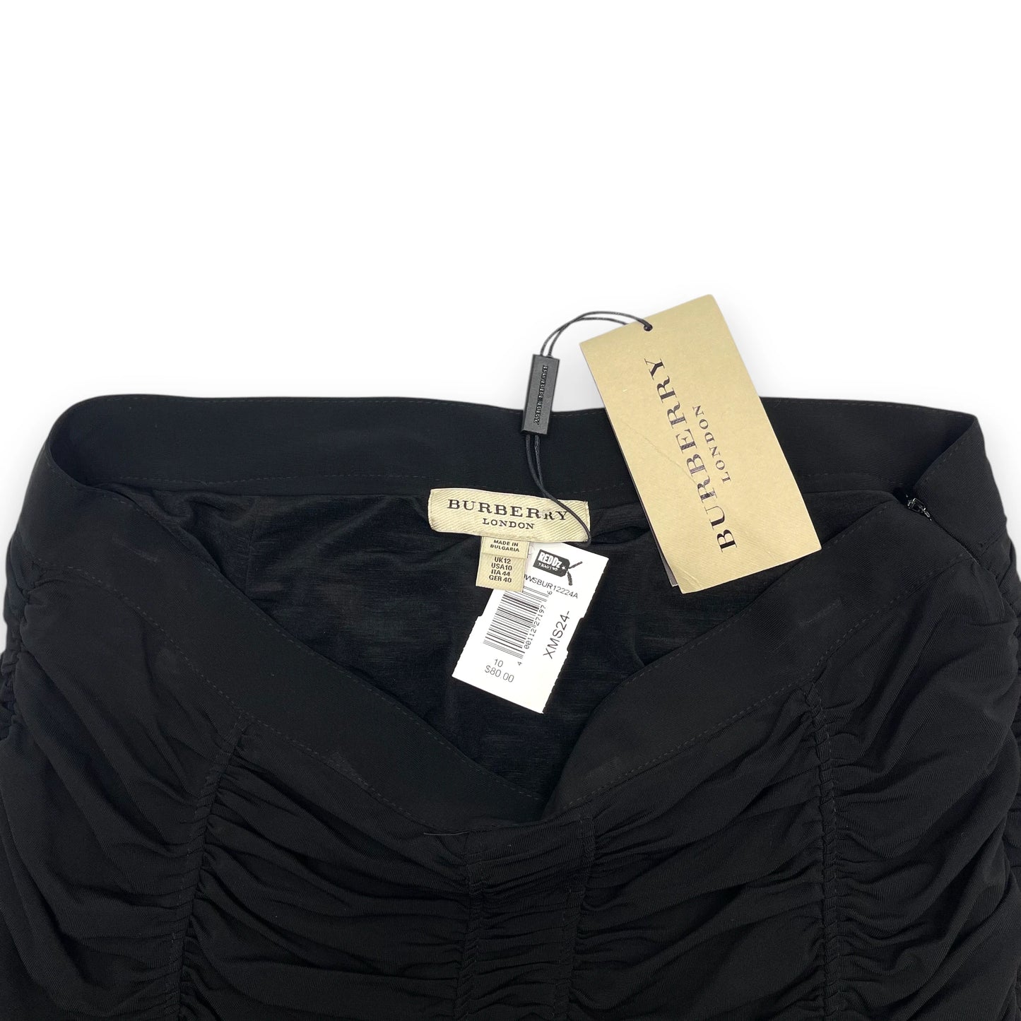 Burberry Black Rouhed Pencil Skirt Wom 10