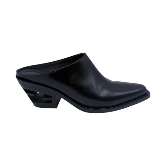 Fendi Black Cut Heel Mules