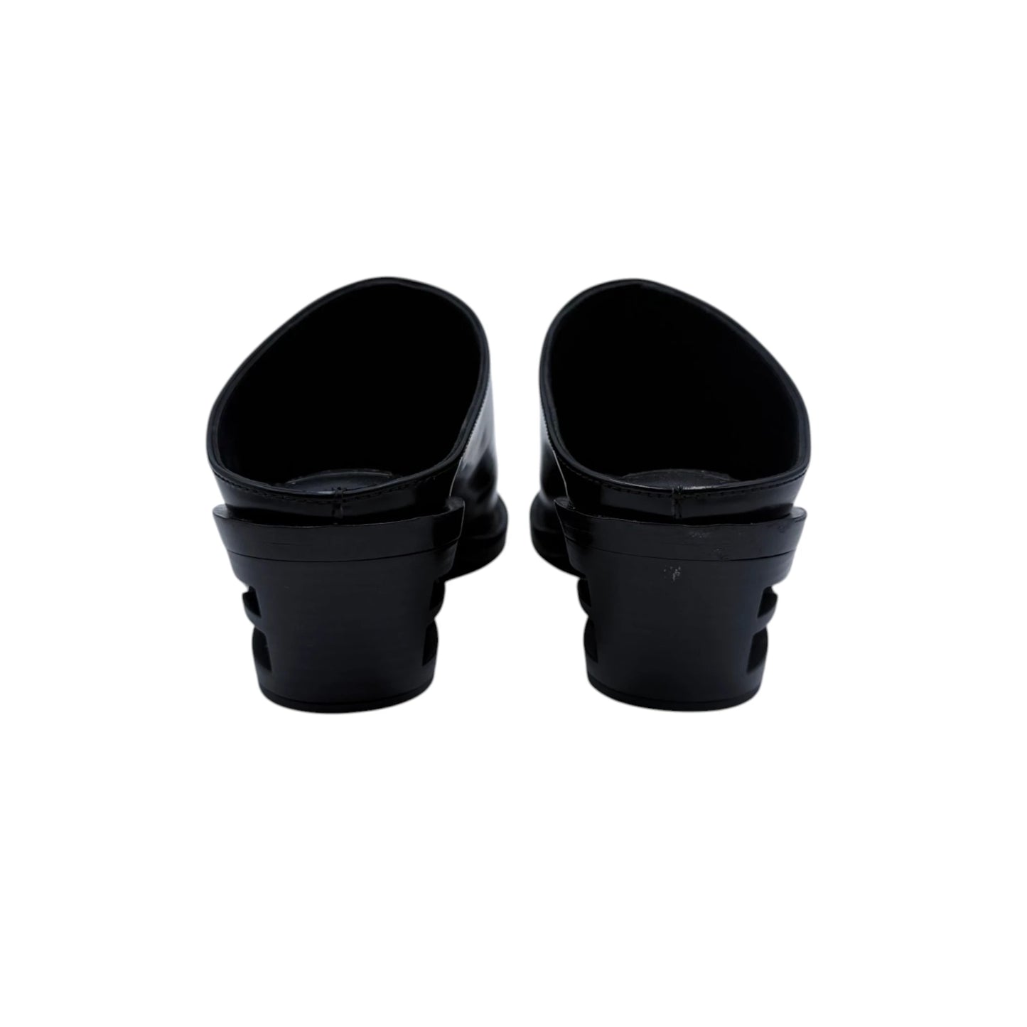 Fendi Black Cut Heel Mules