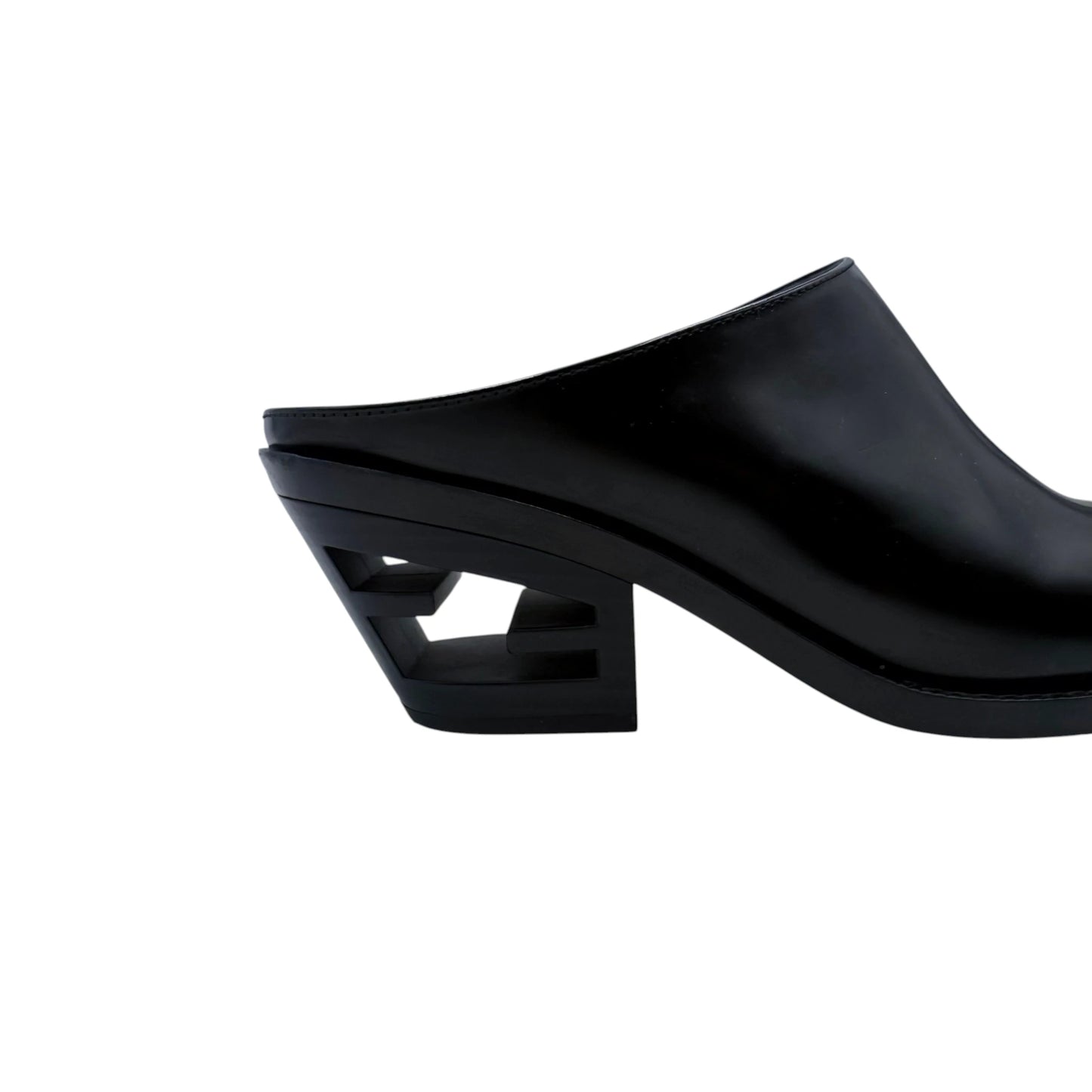 Fendi Black Cut Heel Mules