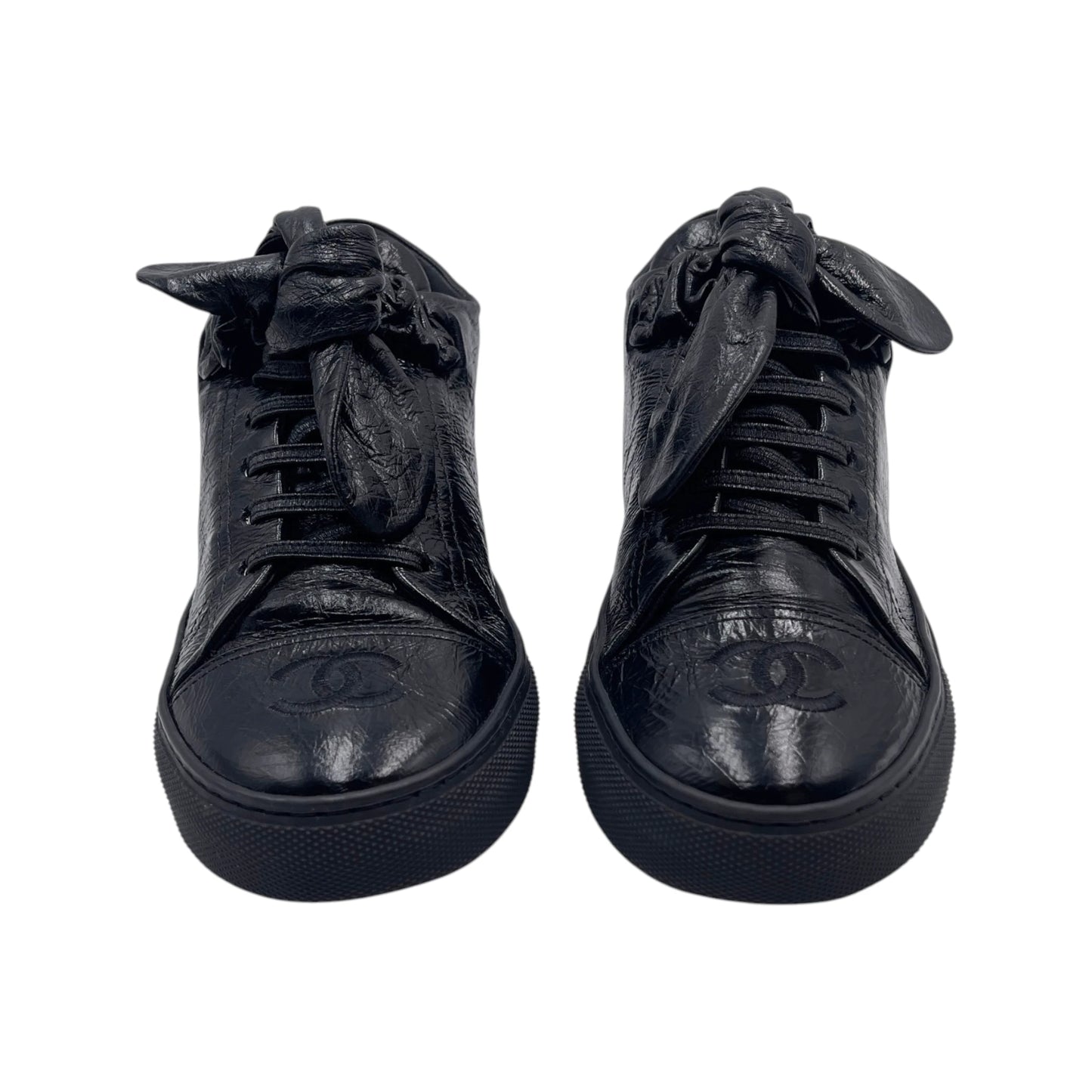 Chanel Crinkle Patent Bow Snkr