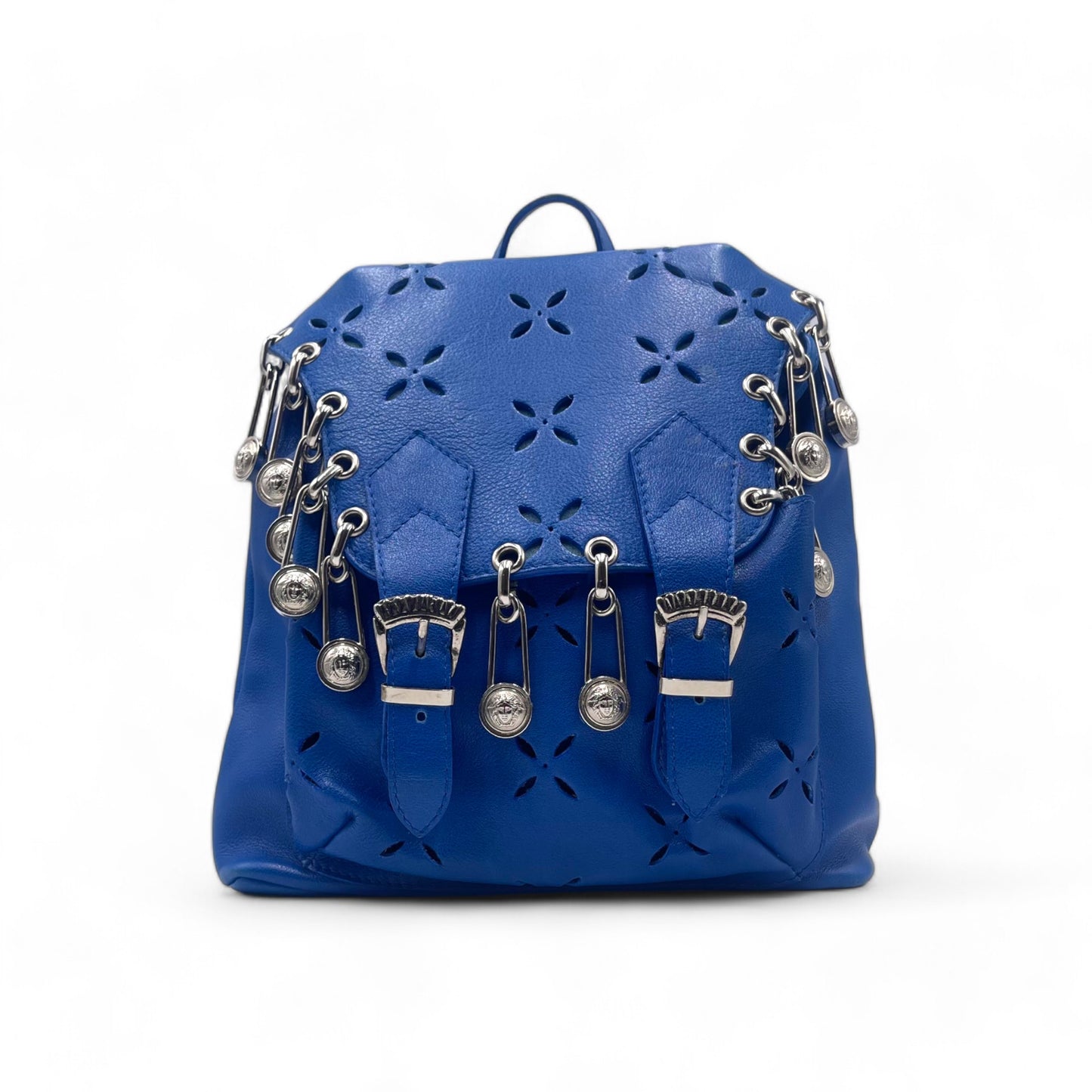 Versace Blue Clothes Pin Backpack