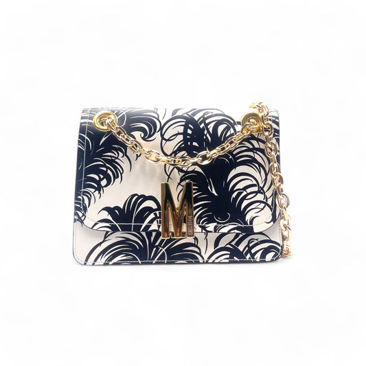 Moschino Feather Print ecru Bag