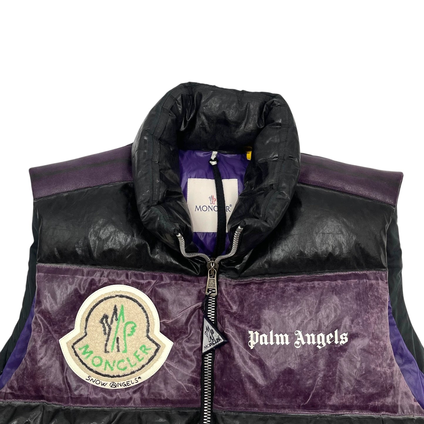 Moncler X Palm Angels Black/Purple Down Vest - 4