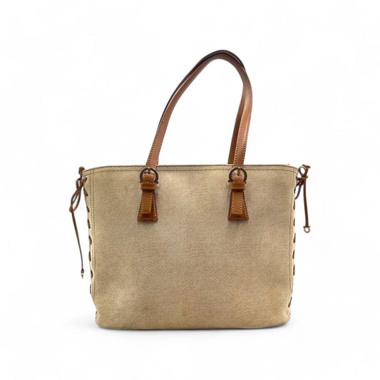 Ferragamo Lace Side Beige Tote