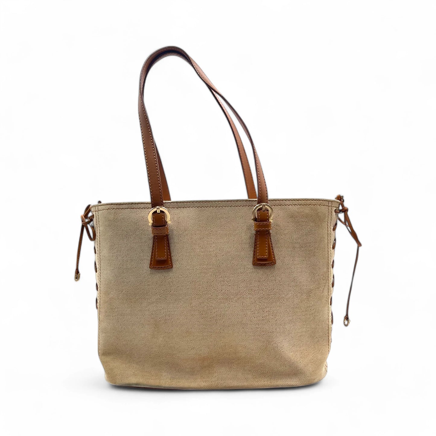 Ferragamo Lace Side Beige Tote