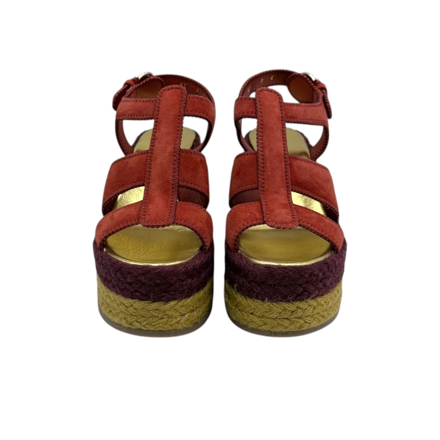 Salvatore Ferragamo Gancini Logo Suede Wedges