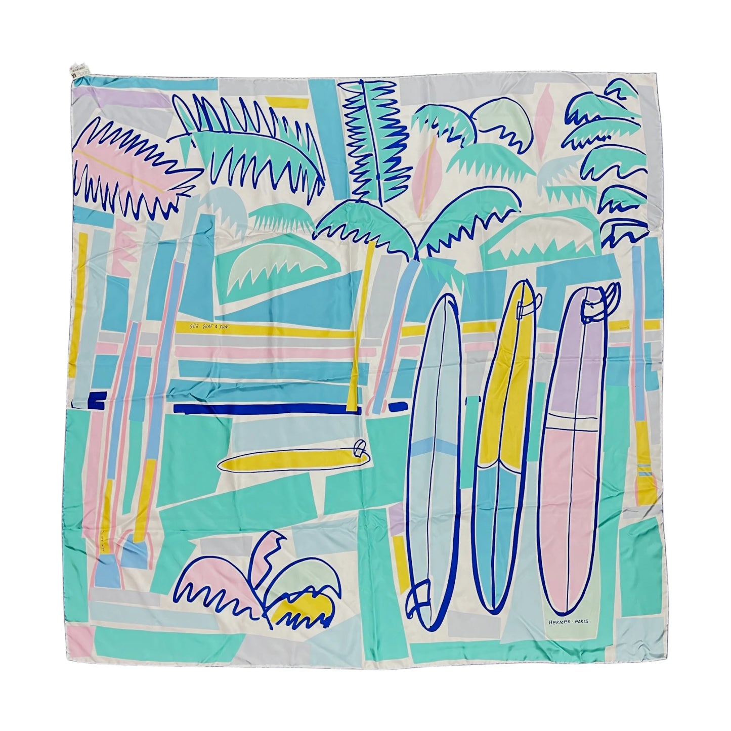 Hermès Sea Surf and Fun Silk Shawl 55"