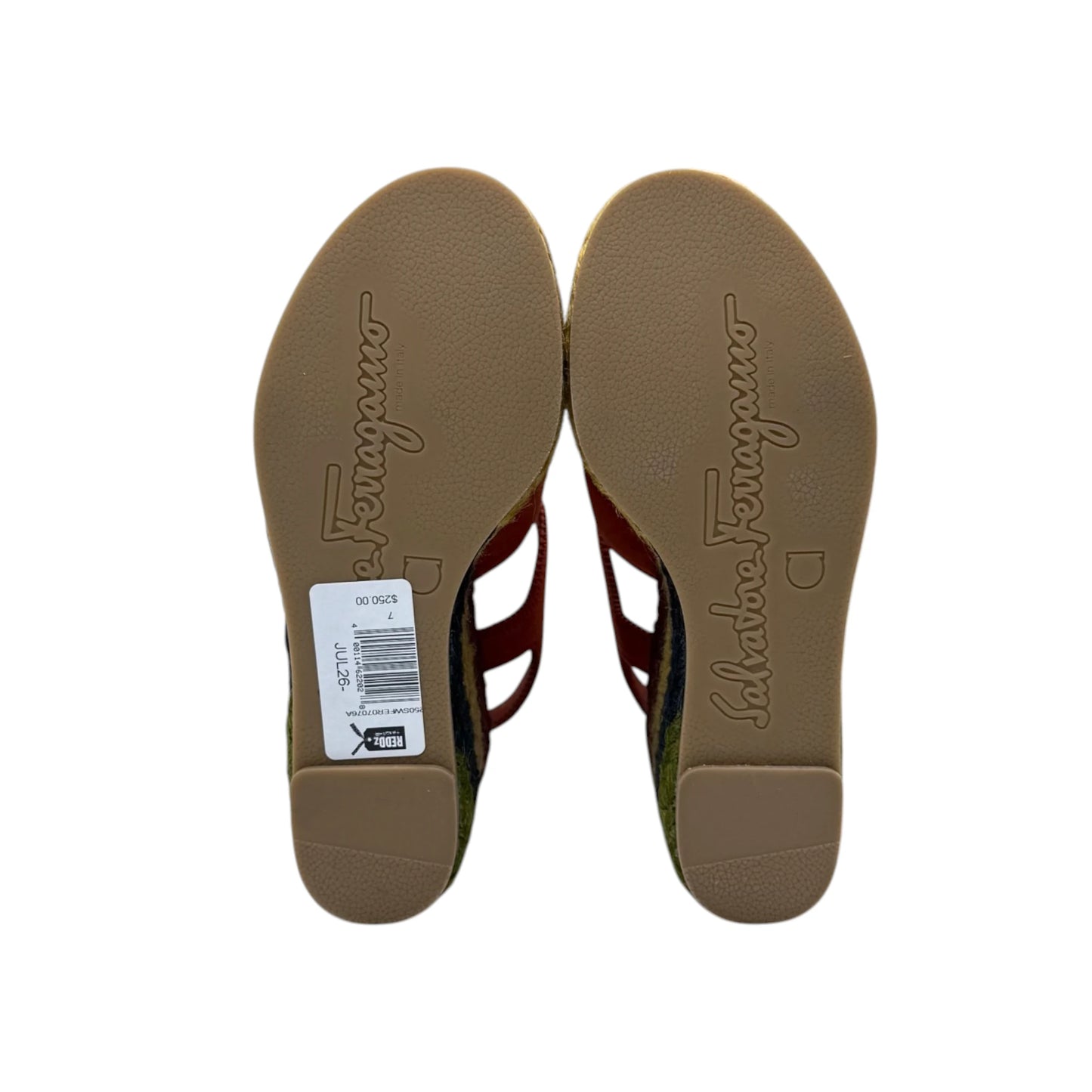 Salvatore Ferragamo Gancini Logo Suede Wedges