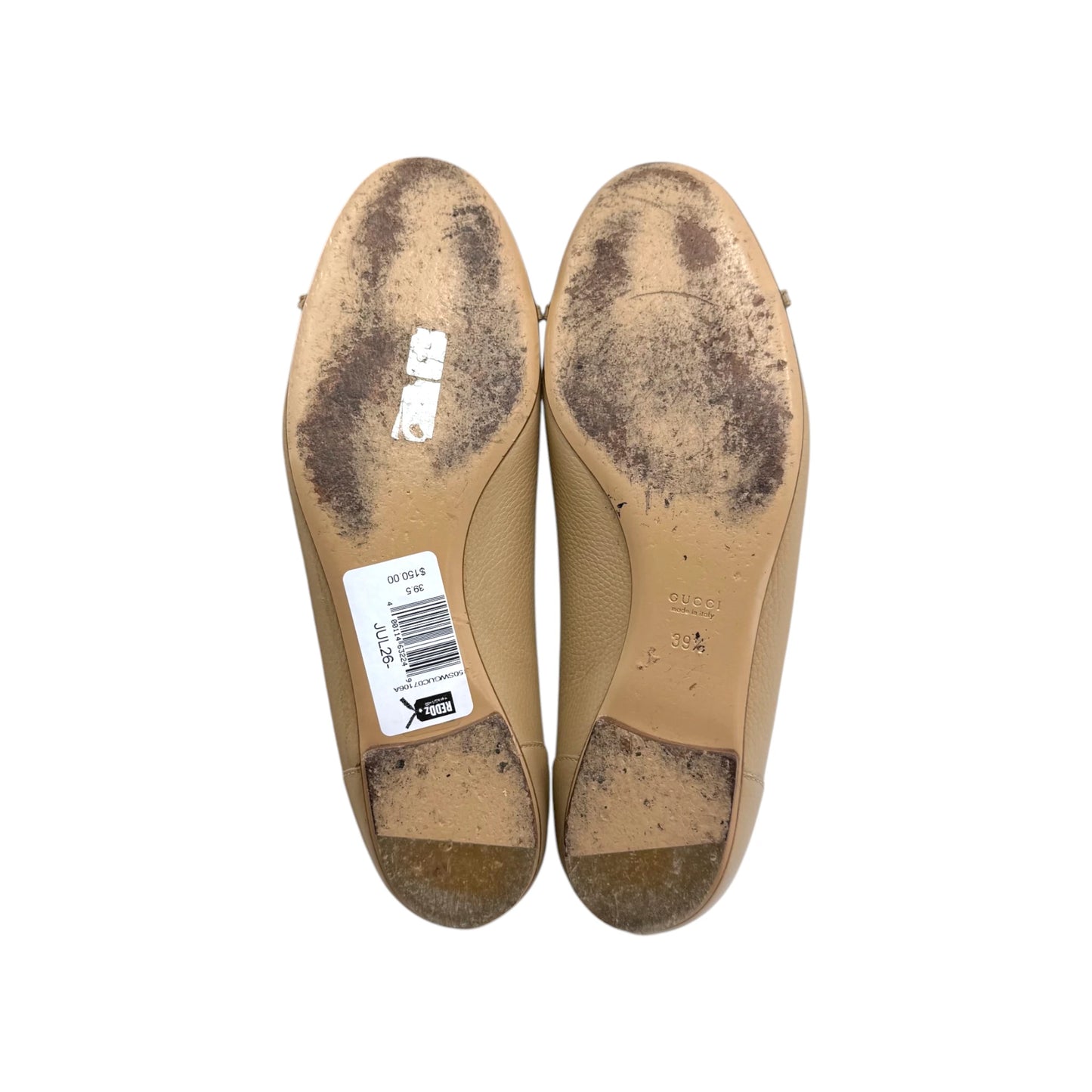 Gucci Tan Chain Flats