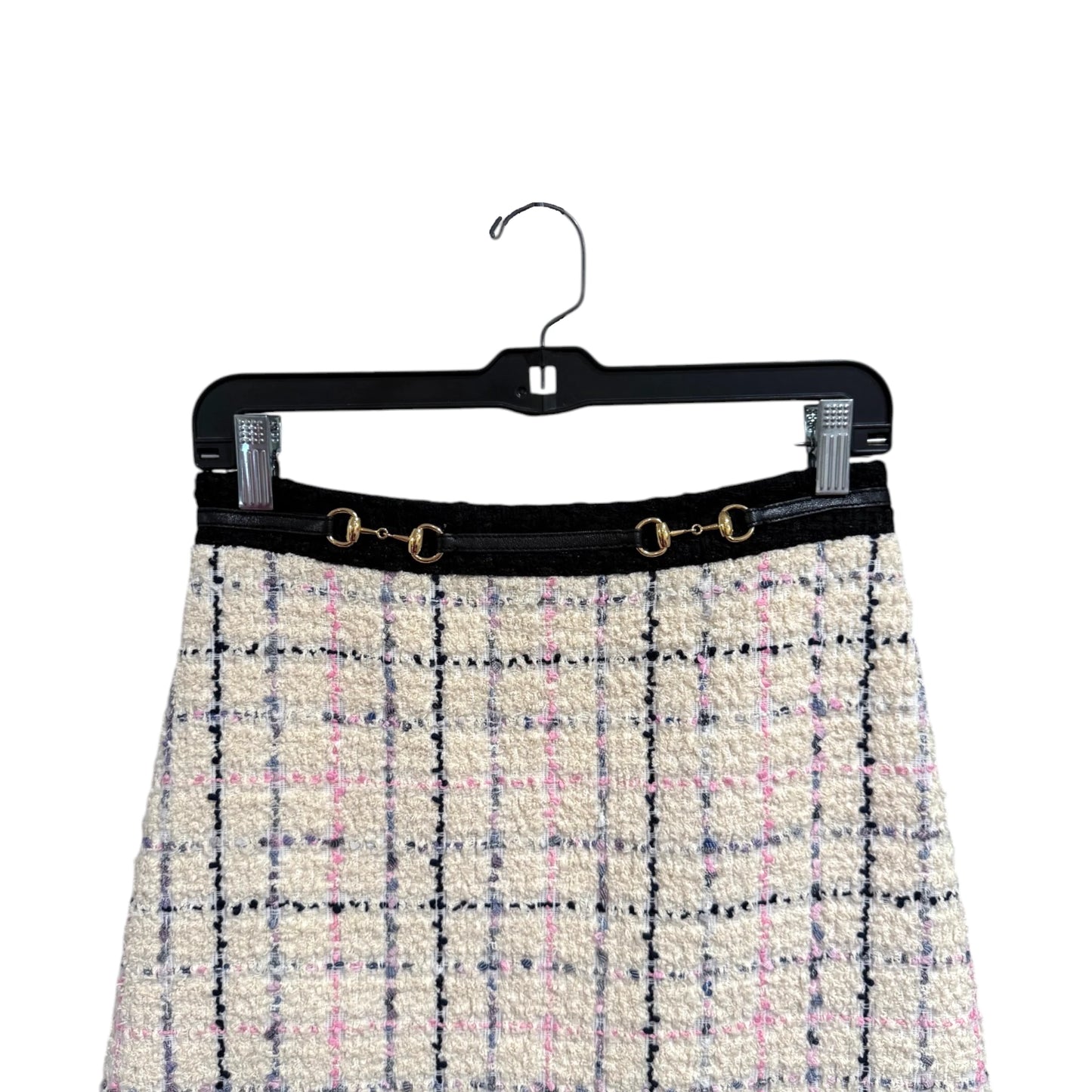 Gucci Checked Tweed Horsebit Skirt