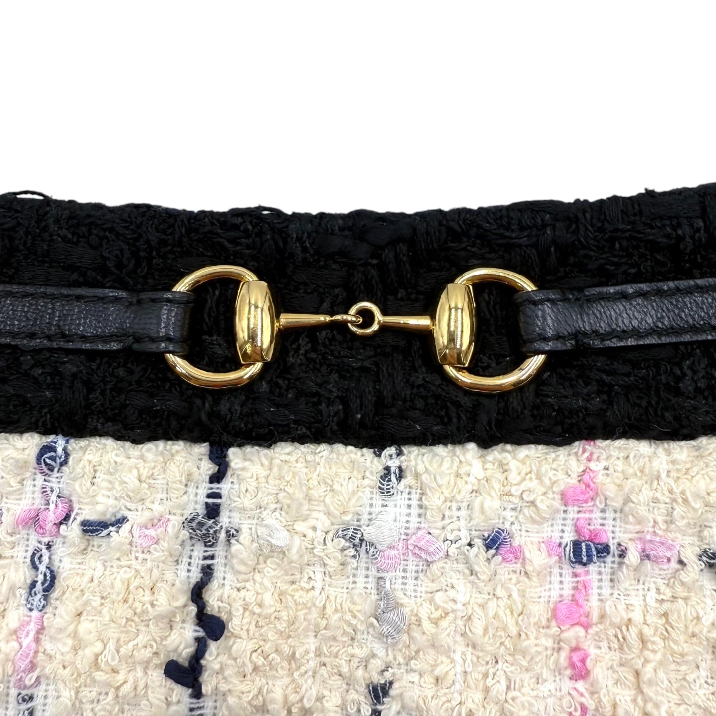 Gucci Checked Tweed Horsebit Skirt