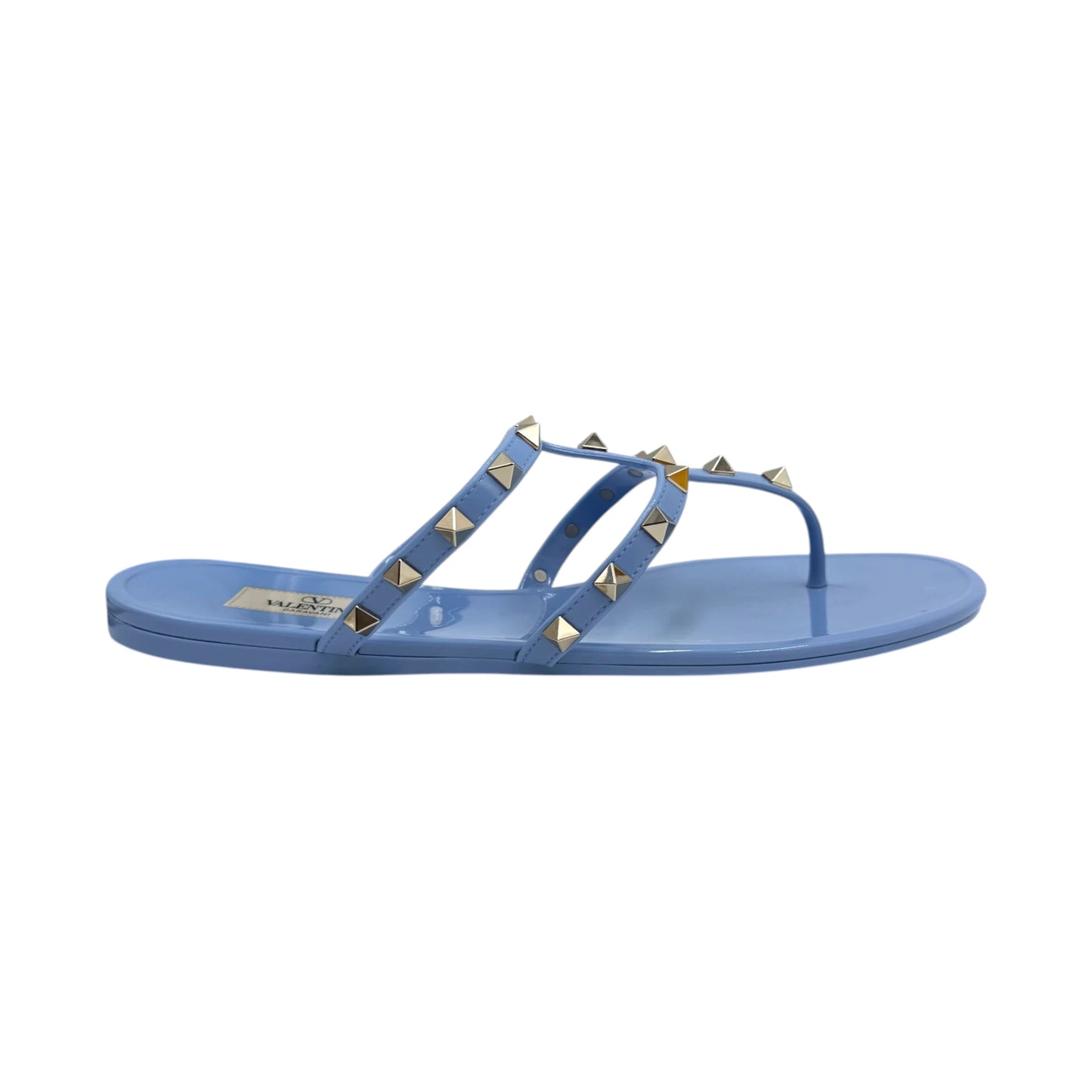 Valentino Garavani Blue Rockstud Rubber Sandals
