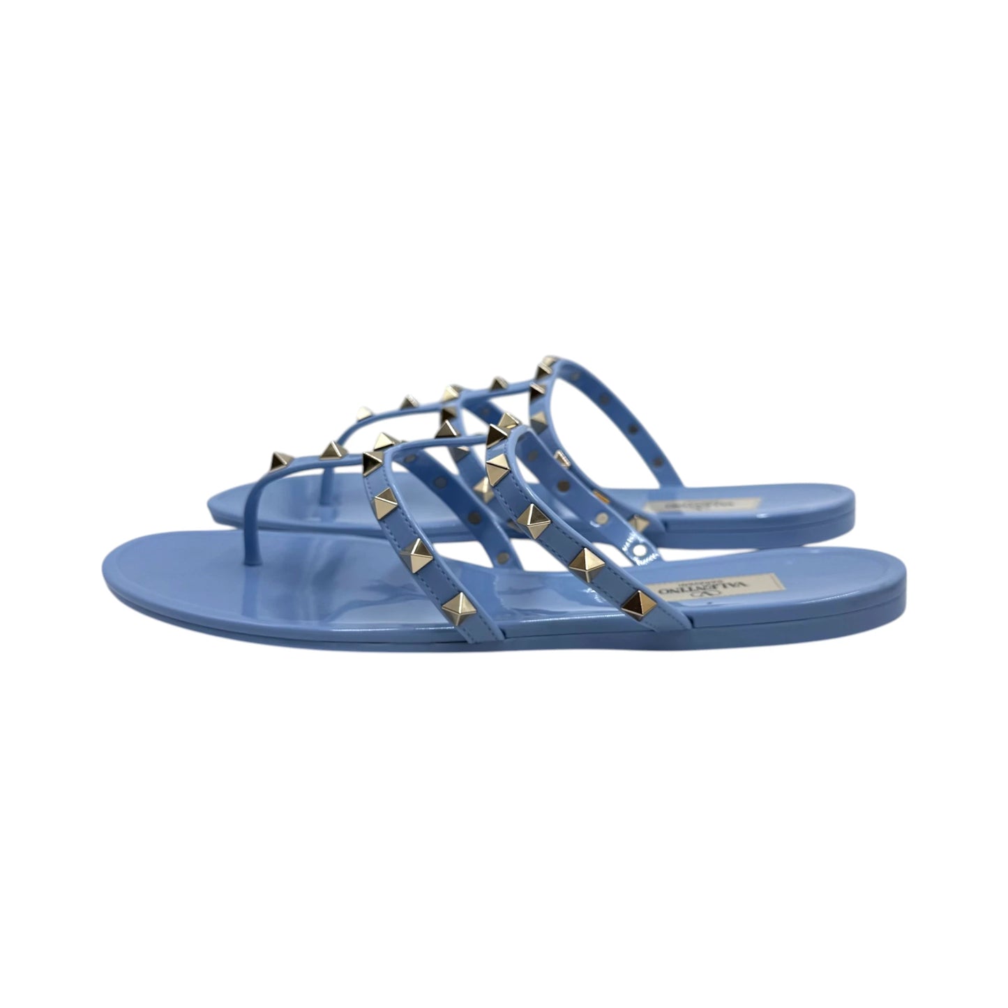 Valentino Garavani Blue Rockstud Rubber Sandals