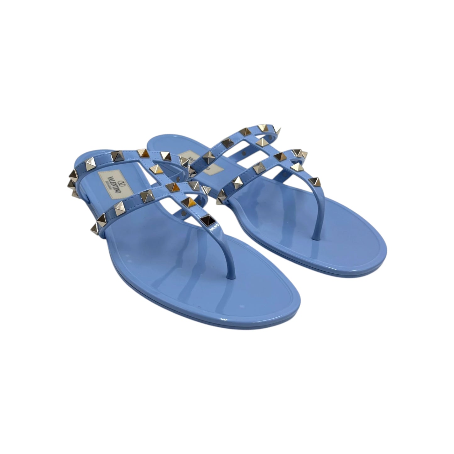 Valentino Garavani Blue Rockstud Rubber Sandals