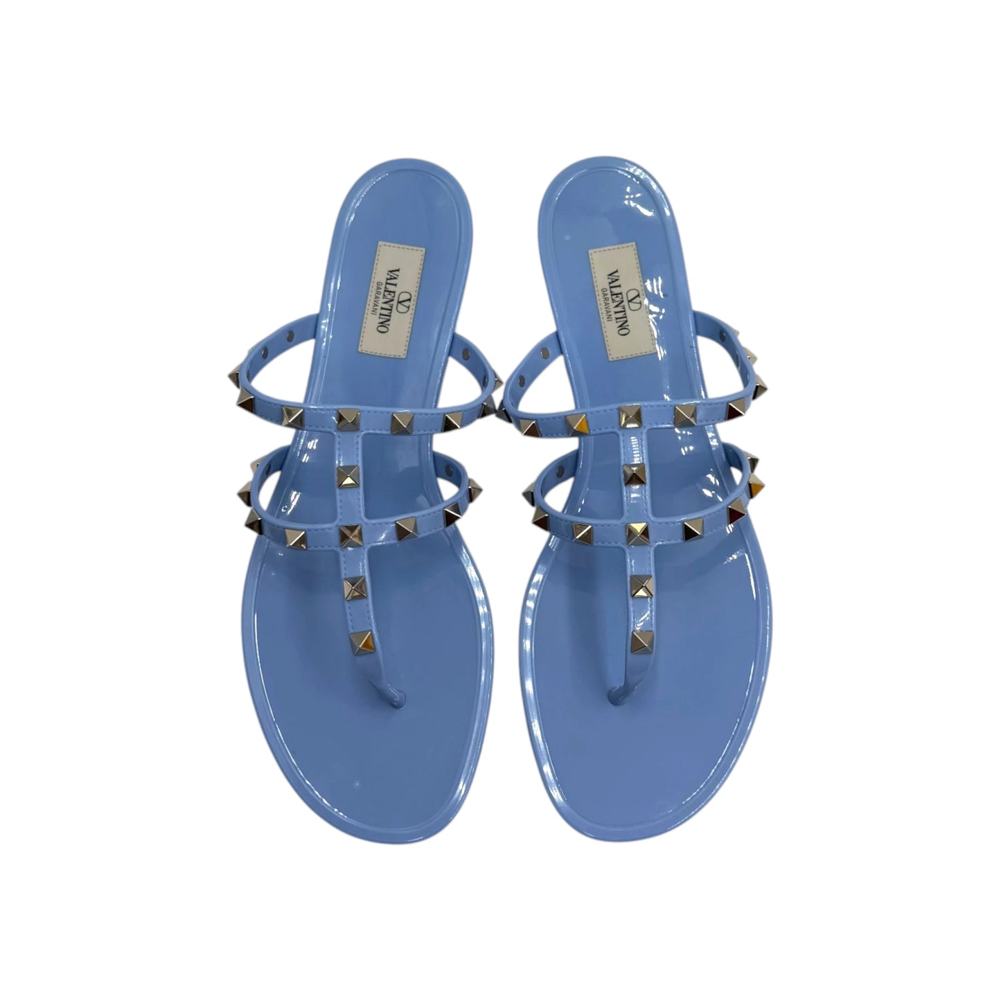 Valentino Garavani Blue Rockstud Rubber Sandals