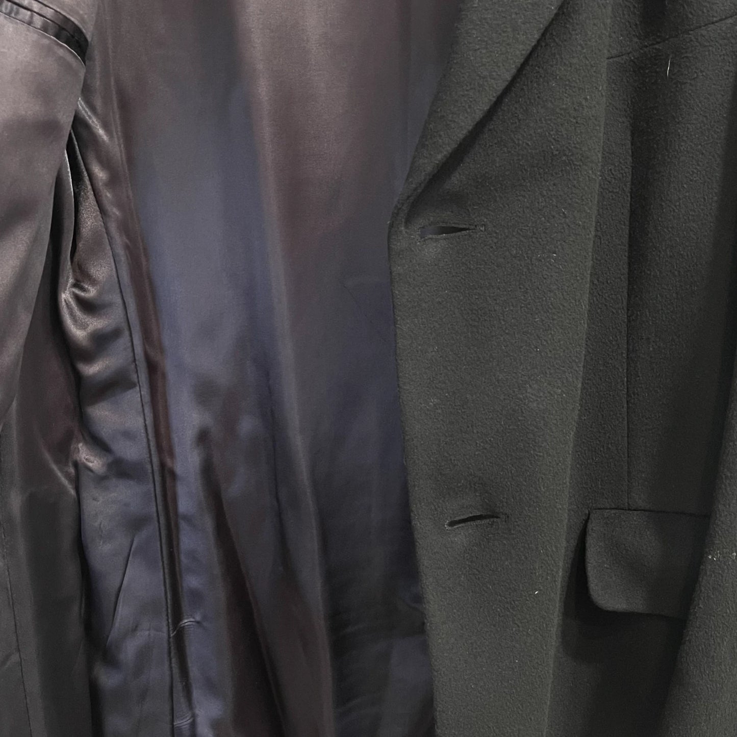 Burberry Black Wool Overcoat Men's 44