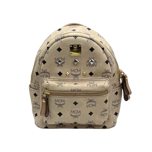MCM Beige Visetos Stark Stud Backpack